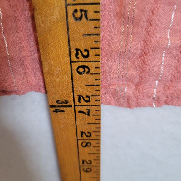 Pilcro Womens Tavi Striped Silver Button Lightweight Blouse Size XL Pink Western - Picture 8 of 10